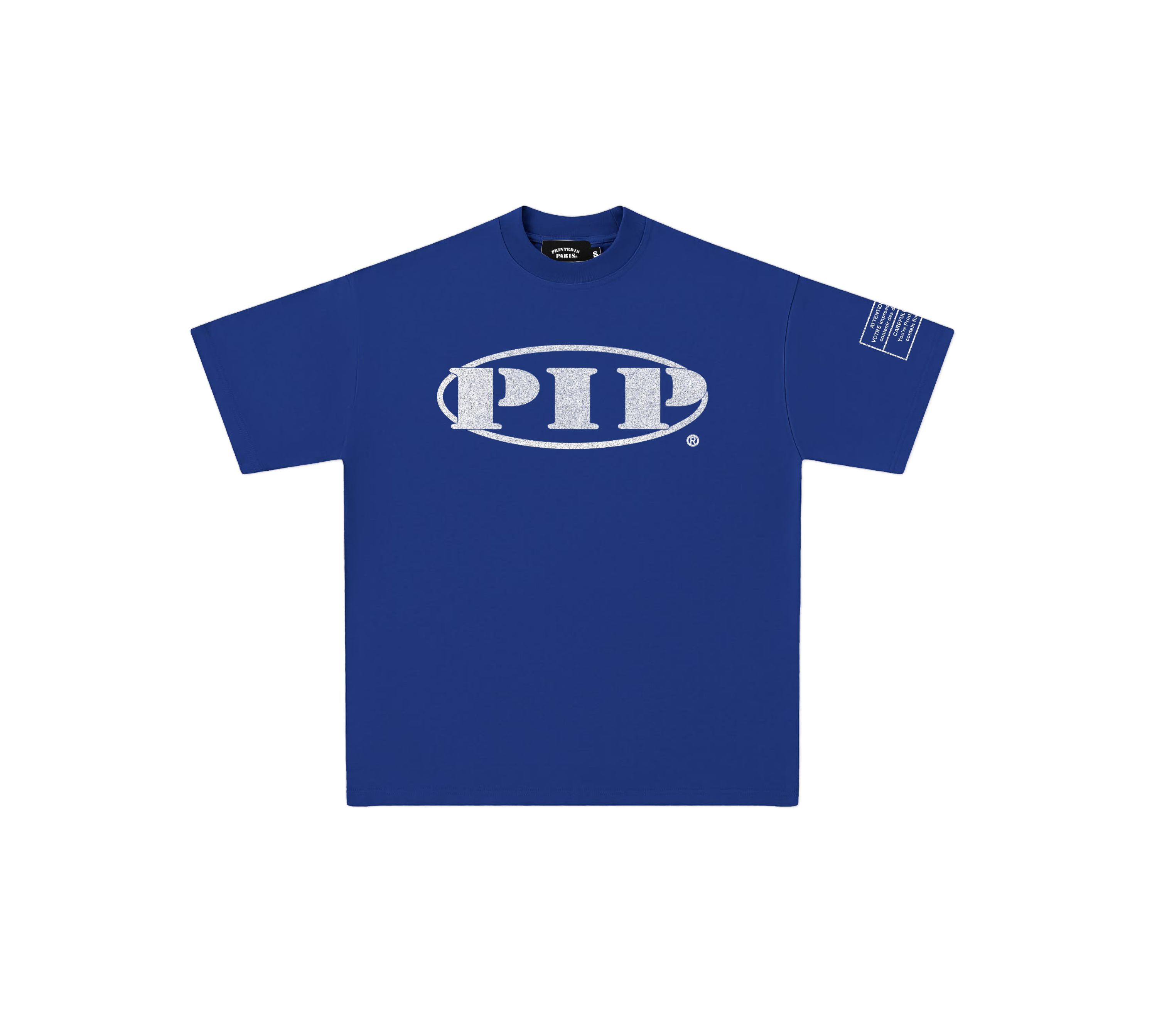 t-shirt Bleu Impression PIP Blanche